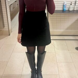 Aritzia Babaton Black Suede Skirt